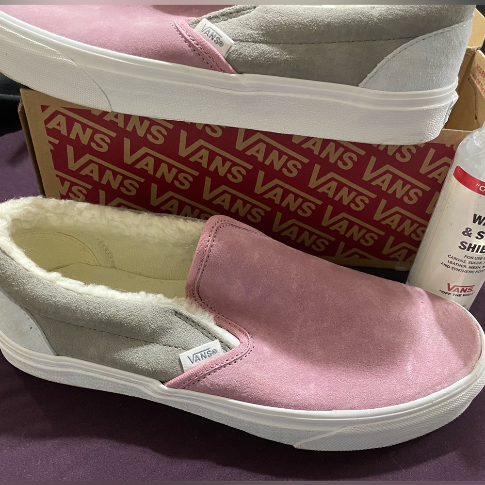 Fur Lined Vans 8.5. New in Box with Protective Spray